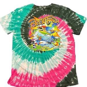 Brew Thru OBX 2022 Tie-Dye Graphic T-Shirt L - Outer Banks NC EUC